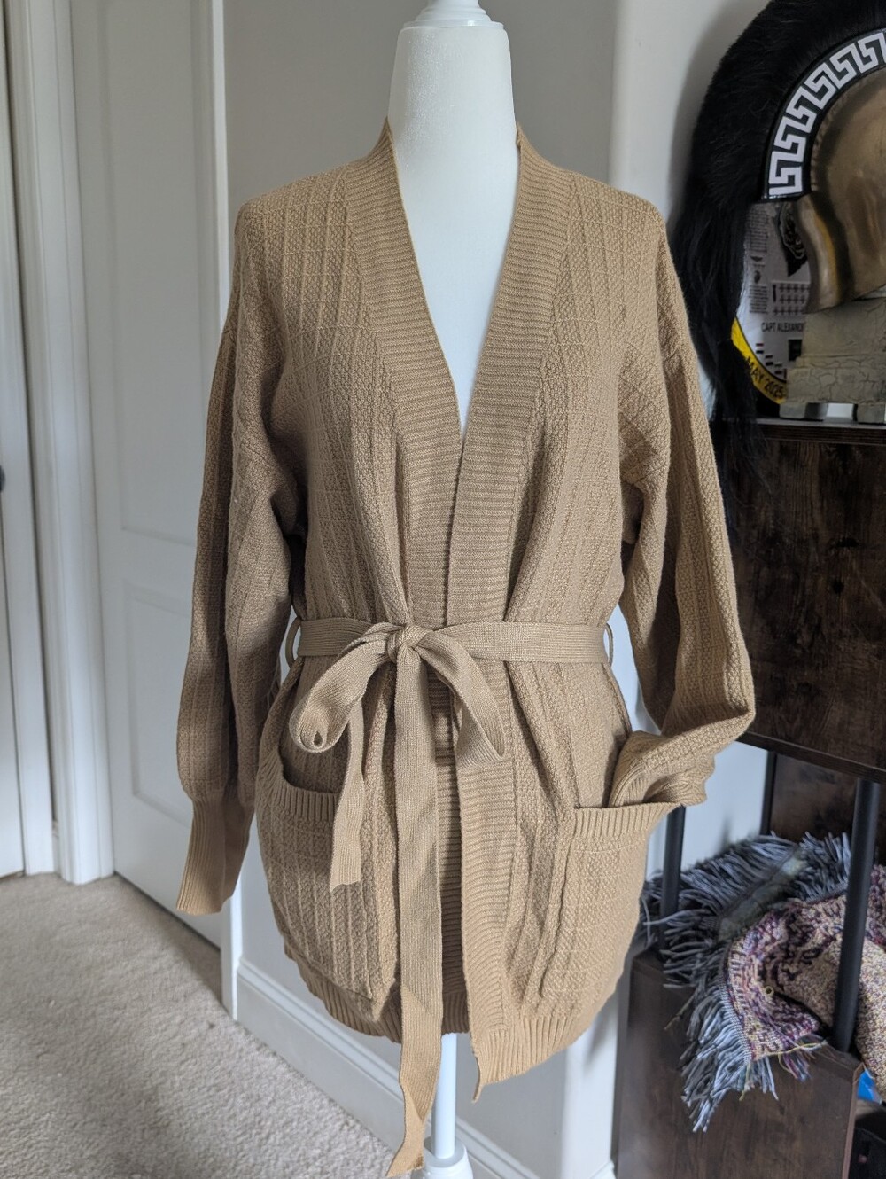 New Oliver O Cozy Belted Open-Front Cardigan Sweater